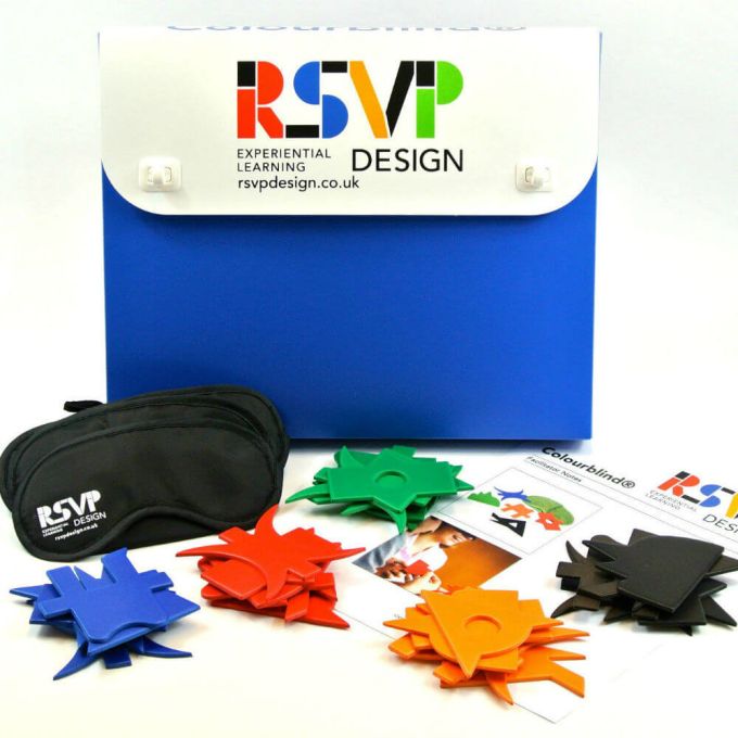 Colourblind box with contents displayed